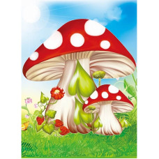 TSVETNOY Dimantu mozaīkas komplekts 17x22cm Fly agaric mushrooms, X005e