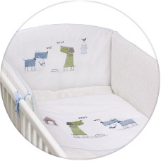 CEBABABY gultas veļas komplekts no 3 daļām 135х100cm MY DOG BLUE-GREEN