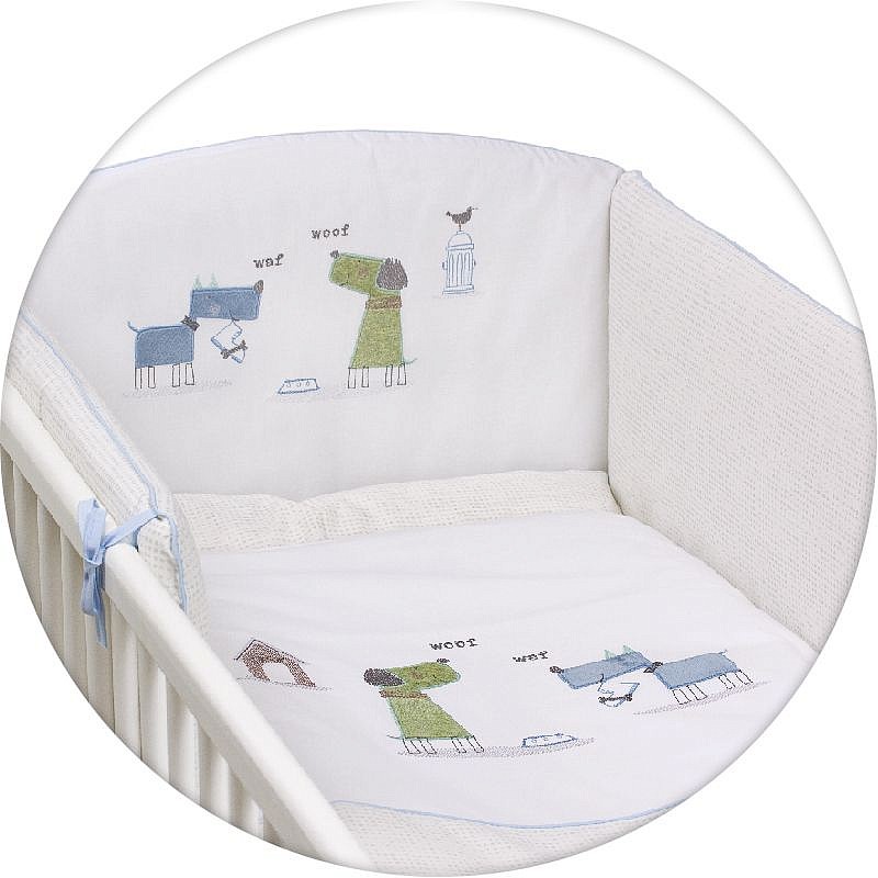 CEBABABY gultas veļas komplekts no 3 daļām 135х100cm MY DOG BLUE-GREEN