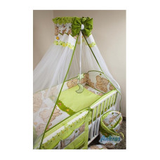 ANKRAS Friends Gultas veļas komplekts no 2 daļām 120x90cm - green IZPĀRDOŠANA