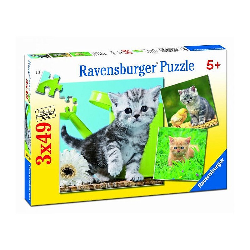 Ravensburger Puzzle 3x49 Kaķēni R 09308