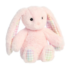 AURORA Rainbow Gingham Bunnies Plīša rozā trusis, 18 cm