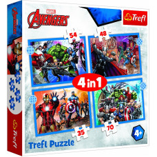 TREFL AVENGERS Pužļu komplekts 4in1 Avengers