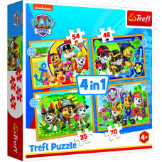 TREFL PAW PATROL Pužļu komplekts 4in1 Ķepa Patruļa