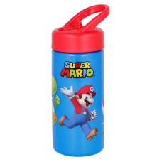 STOR SUPER MARIO Plastmasas Dzeramā ūdens pudele ar salmiņu, 410 ml