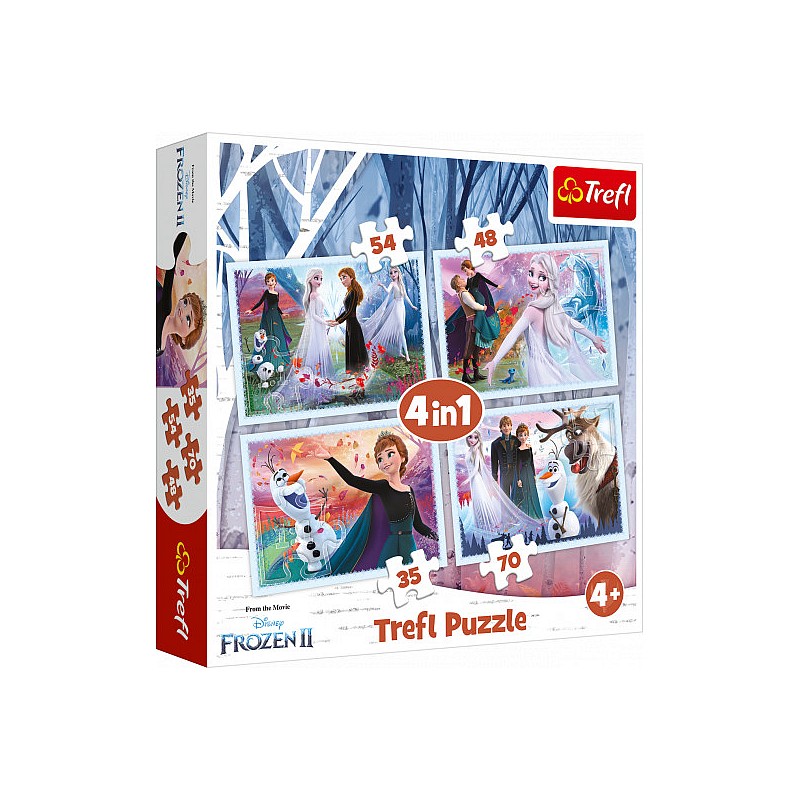 TREFL FROZEN Pužļu komplekts 4in1 Ledus Sirds 2 izpārdošana