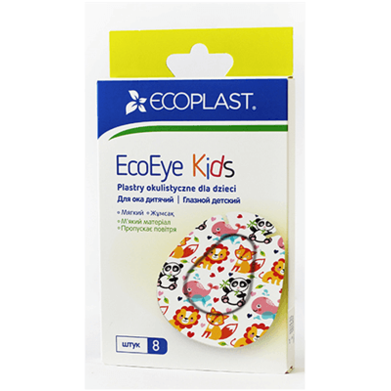 Ecoplast Plāksteris N8 aizsargajošs acīm, bērnu 5.7cmx7.2cm