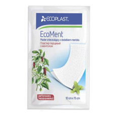 Ecoplast Plāksteris ECOMENT 10x15cm, sildošs piparu,ar mentolu