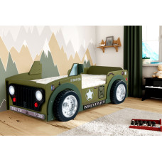 PLASTIKO gulta ar matraci 190x90cm Jeep zaļš