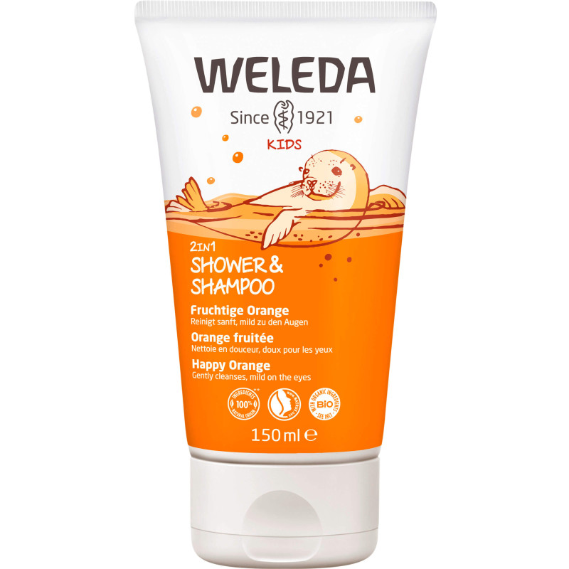 Weleda Dušas želeja un šampūns bērniem, sulīgais apelsīns 150 ml