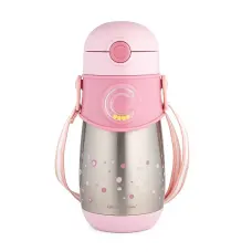 CANPOL BABIES Thermal Sport Cup termokrūze ar silikona salmiņu 300 ml, 74/054 pink