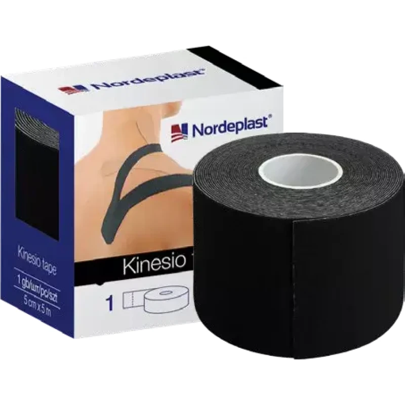 Nordeplast Kinezioloģiskais teips 5cmx5m, melns, N1