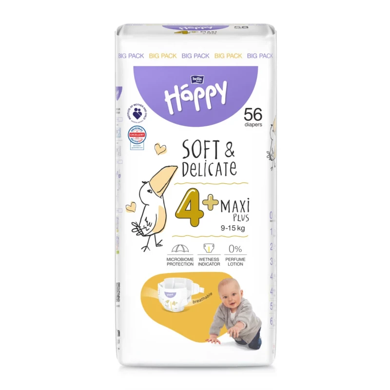 Happy Maxi Plus (9-15kg) 56gb autiņbiksītes 4+ izmērs