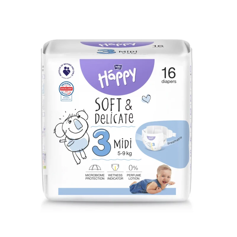 Happy Midi (5-9kg) 16gb autiņbiksītes 3 izmērs