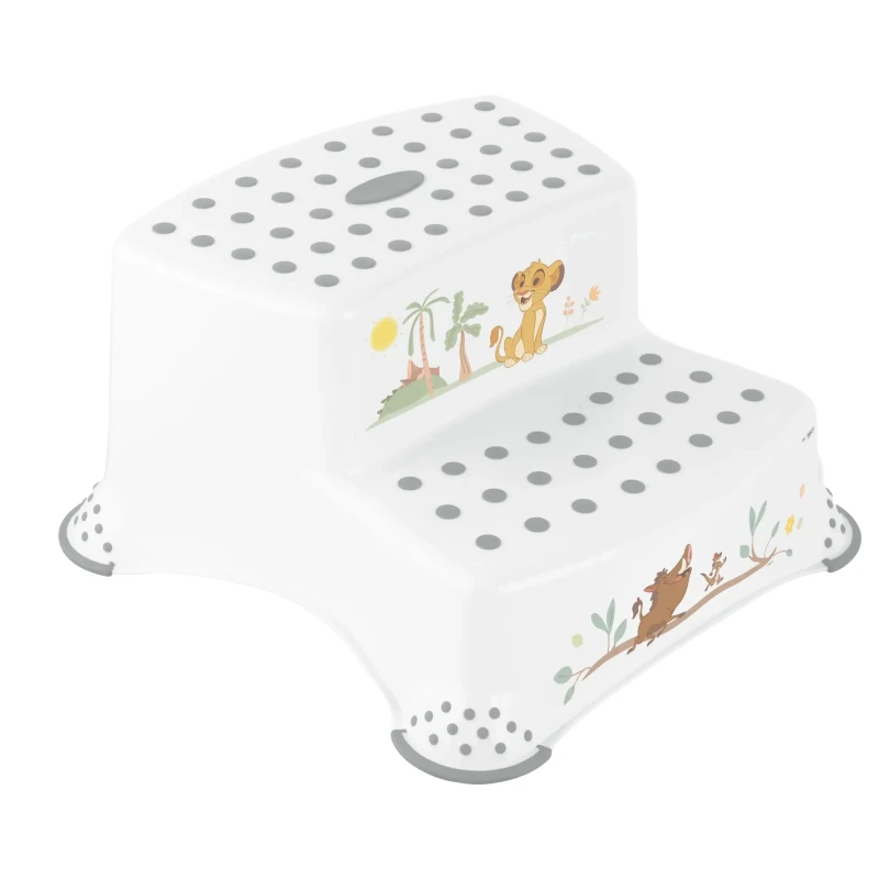 Keeeper IGOR LION KING divpakāpju bērnu pakāpiens ar pretslīdes funkciju, balts