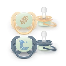 Philips Avent AVENT SCF094/03 māneklītis Soother Soft 6–18 mēn., Night & Day, lapa/žirafe