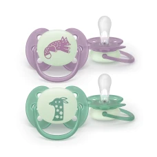 Philips Avent AVENT SCF094/04 māneklītis Soother Soft 6–18 mēn., Night & Day, lapsa/žirafe